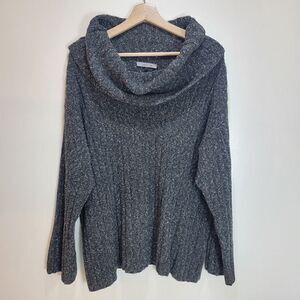 Jaeger Gray Heather Cowl Neck Sweater